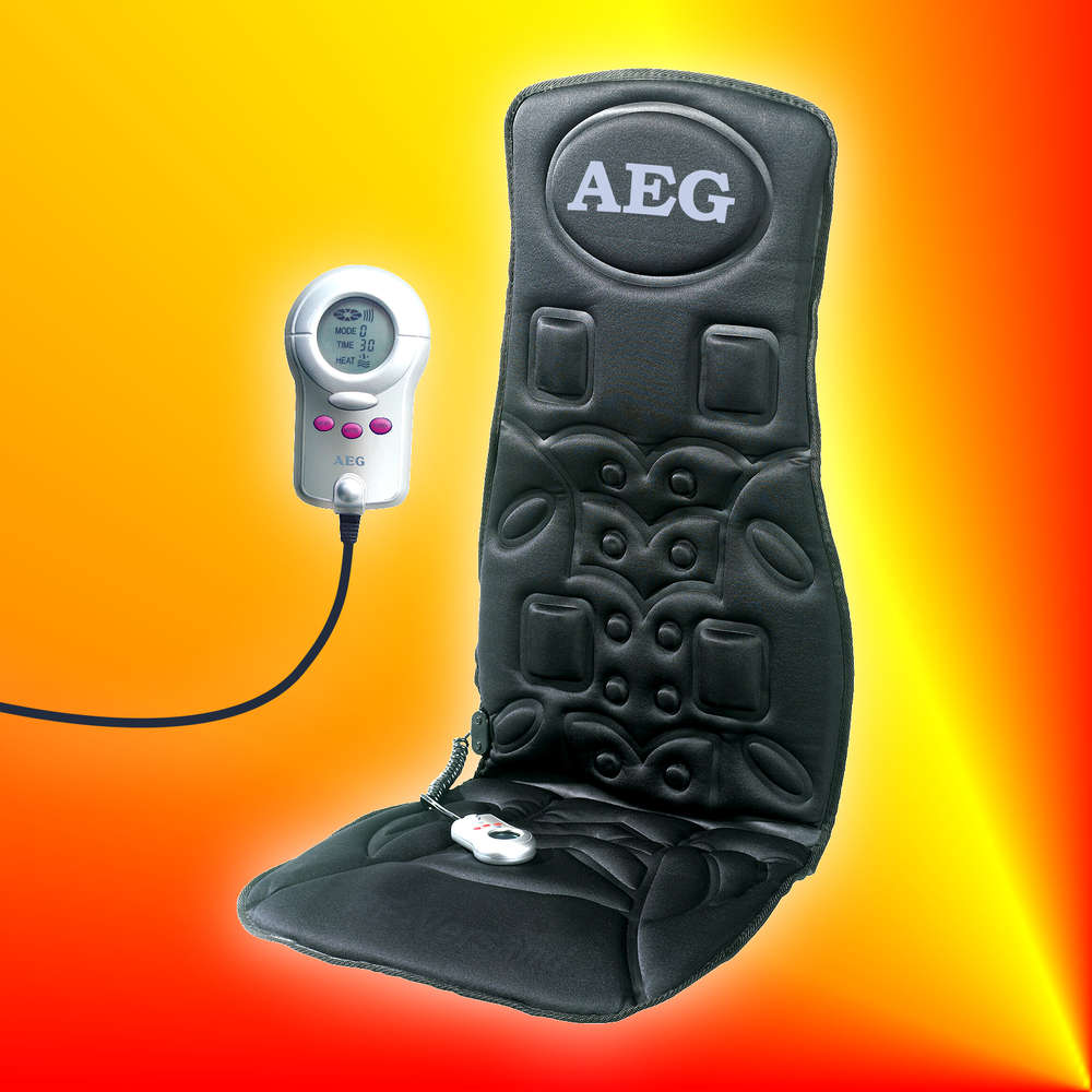 AEG Massagematte mit Heiz-Funktion 12W Schwarz Massagesitzauflage Massagegerät 